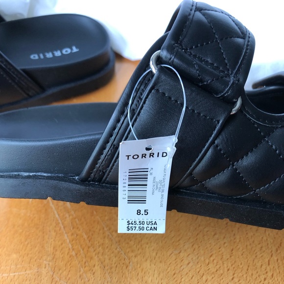 Torrid black faux leather sandals - size 8.5WW - Picture 3 of 3